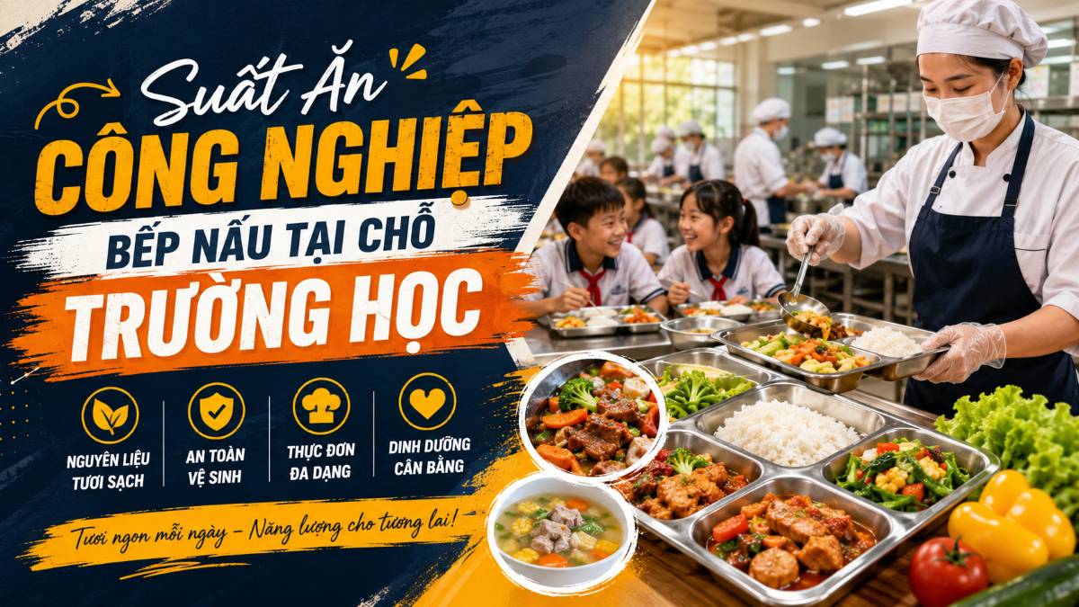 Suất Ăn Công Nghiệp Trường Học – Bếp Nấu Tại Chỗ Tại TP. Đồng Nai | GoodFood