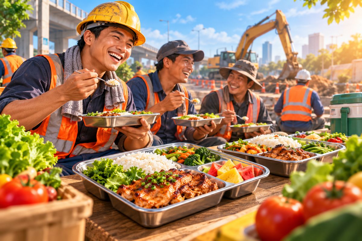 Thực Đơn Cho Công Nhân Làm Việc Ngoài Trời – Giải Pháp Suất Ăn Công Nghiệp Từ GoodFood