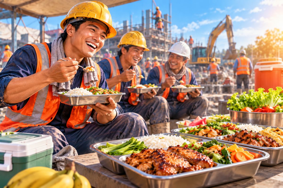 Thực Đơn Cho Công Nhân Làm Việc Ngoài Trời – Giải Pháp Suất Ăn Công Nghiệp Từ GoodFood