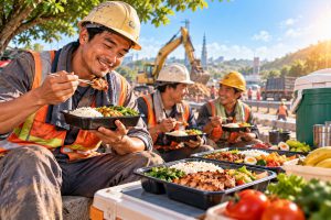 Thực Đơn Cho Công Nhân Làm Việc Ngoài Trời – Giải Pháp Suất Ăn Công Nghiệp Từ GoodFood